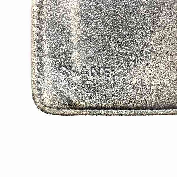 Chanel Camellia Coco Mark Leather Long Wallet in Fair Condition