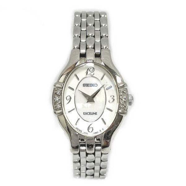 Seiko Excelline 1F20-0AW0 Diamond Quartz Watch for Women