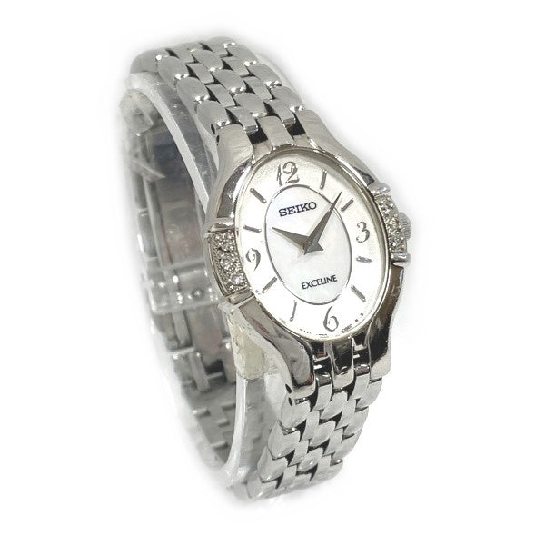 Seiko Excelline 1F20-0AW0 Diamond Quartz Watch for Women