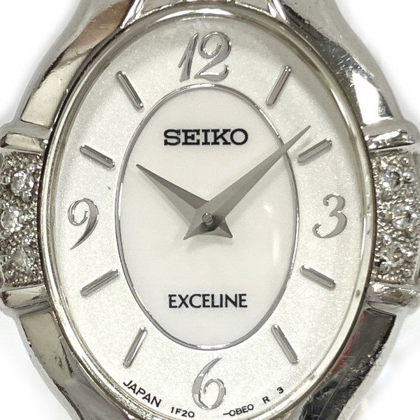 Seiko Excelline 1F20-0AW0 Diamond Quartz Watch for Women