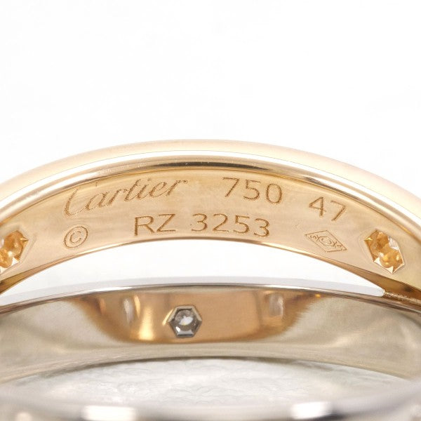 Cartier K18 White Pink Gold Diamond Ring