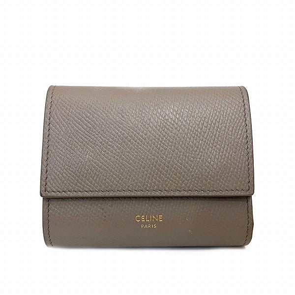 Celine Small Trifold Leather Wallet 10B573BEL.10BL in Good Condition