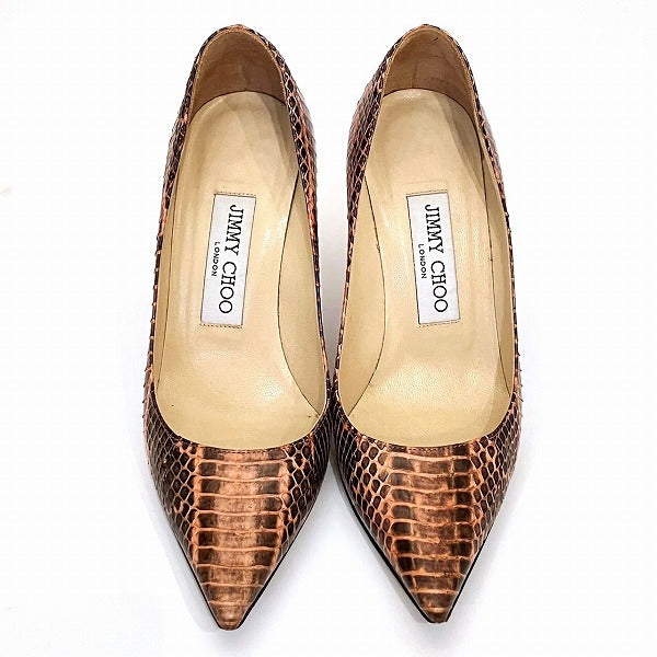 Jimmy Choo Python Leather Pumps Size 34 1/2 in Good Condition