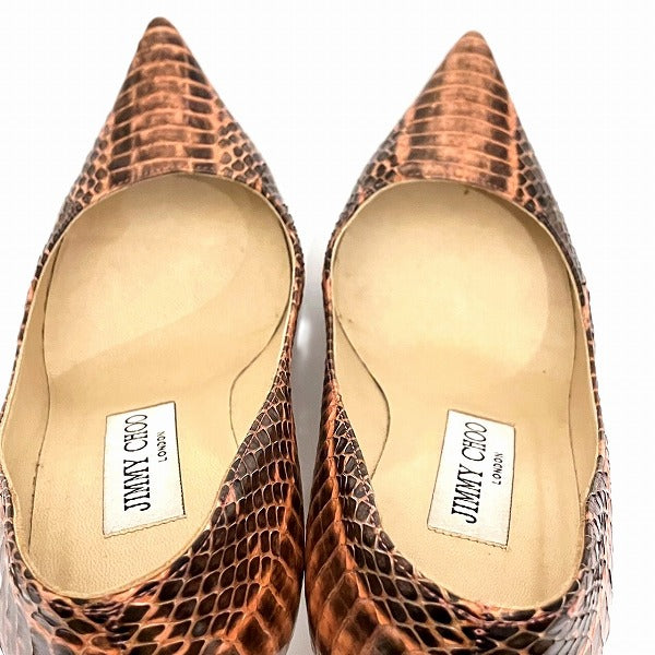 Jimmy Choo Python Leather Pumps Size 34 1/2 in Good Condition