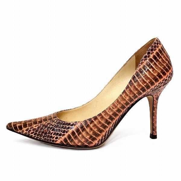 Jimmy Choo Python Leather Pumps Size 34 1/2 in Good Condition