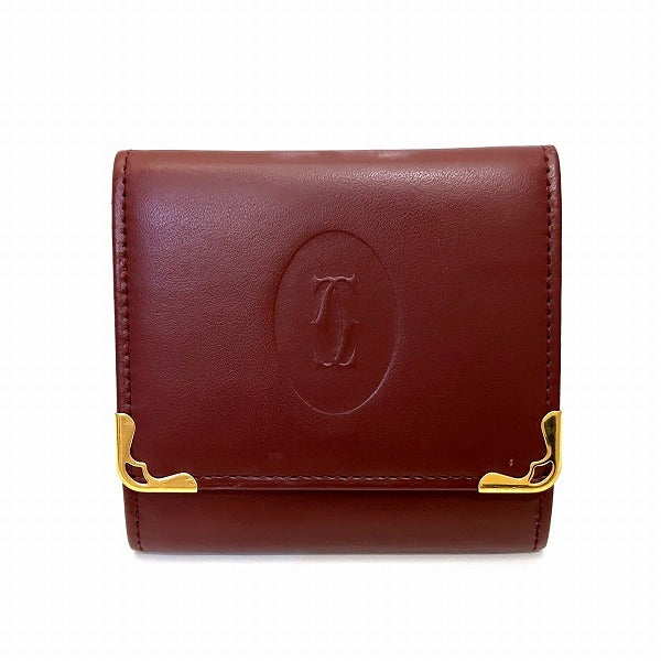 Cartier Leather Square Coin Case in Good Condition