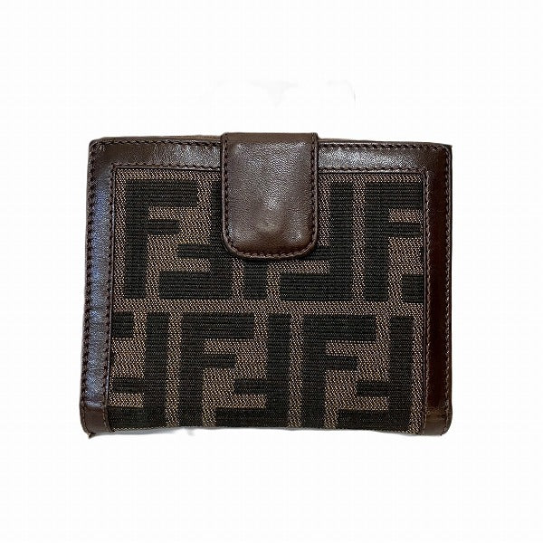 Fendi Zucca Compact Wallet Unisex in Fair Condition