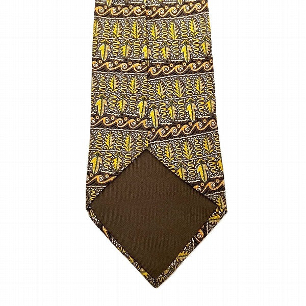 Hermes Silk Leaf Pattern Tie for Men in Great Condition