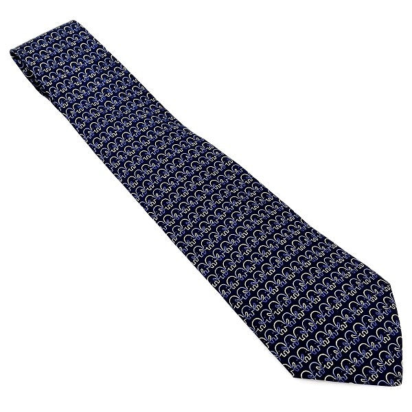 Salvatore Ferragamo Silk Navy Animal Elephant Tie