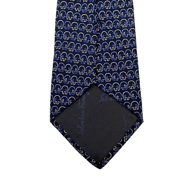 Salvatore Ferragamo Silk Tie Navy Animal Pattern in Great Condition