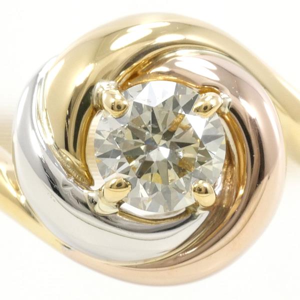 Platinum K18 Yellow Pink Gold Diamond Ring