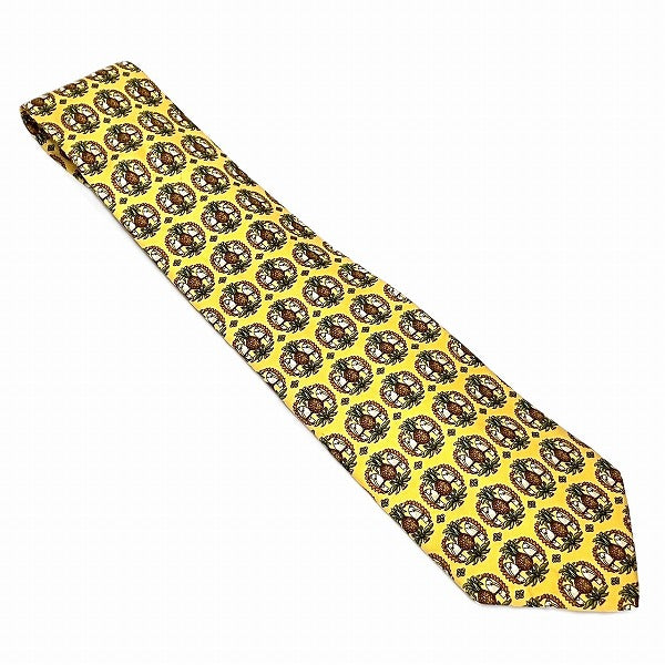 Salvatore Ferragamo Silk Tie Pineapple Bird Pattern in Great Condition