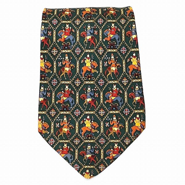 Salvatore Ferragamo Silk Cavalry Pattern Tie in Great Condition