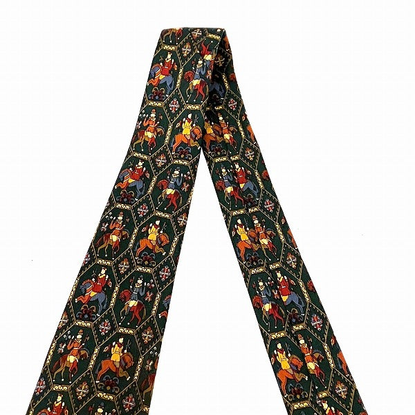 Salvatore Ferragamo Silk Cavalry Pattern Tie in Great Condition