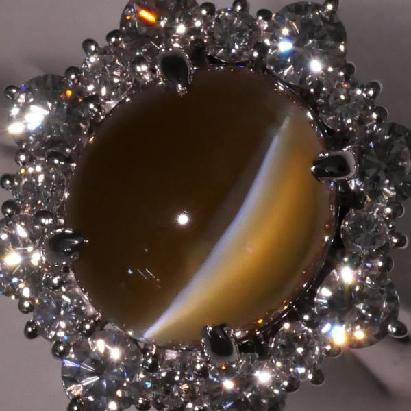 PT900 Platinum Ring Chrysoberyl Cat's Eye in Excellent Condition