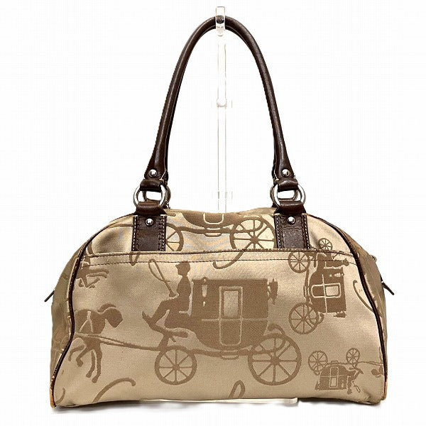 Coach Canvas Leather Horse and Carriage Satchel F14481 in Good Condition