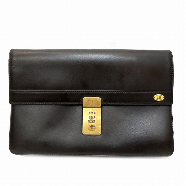 Dunhill Leather Dial Lock Clutch Bag