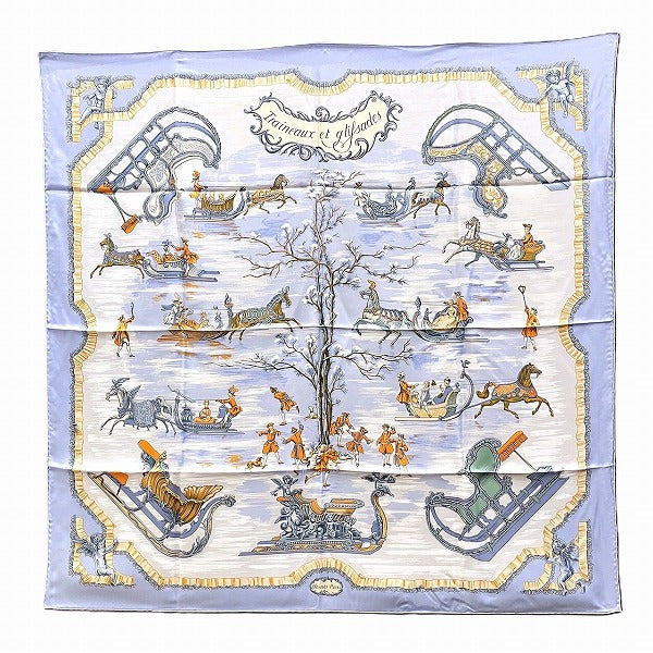 Hermes Silk Scarf Sled and Skate