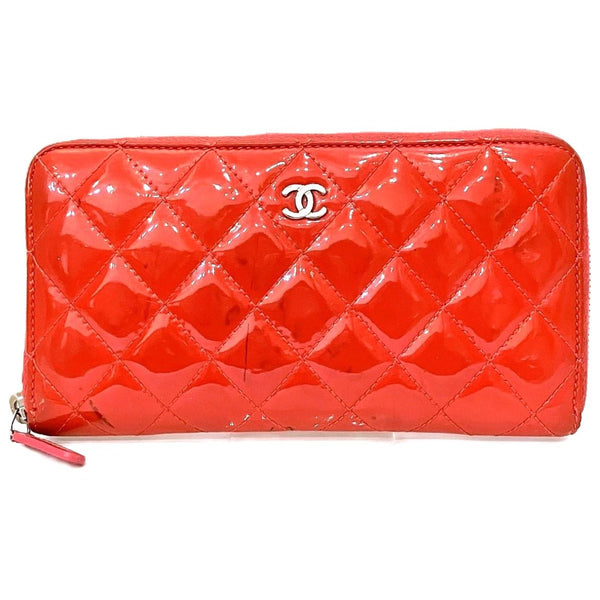Chanel Brilliant Matelasse Patent Leather Long Zip Wallet