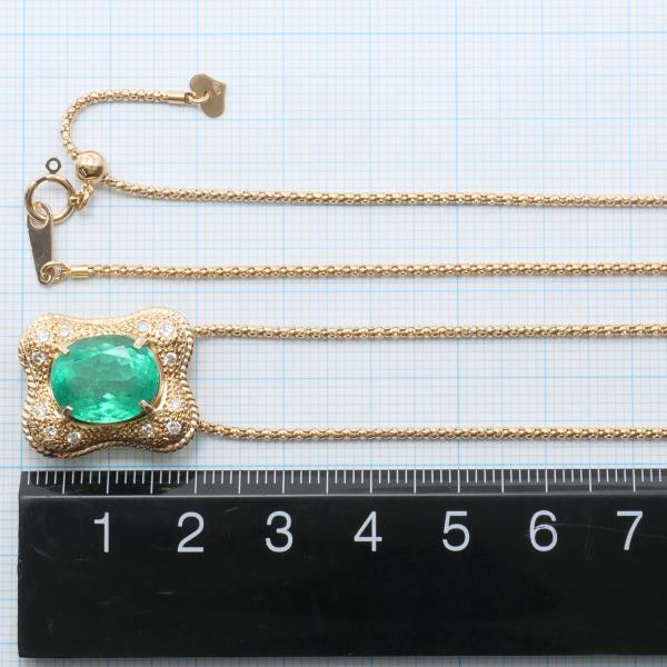 K18 Pink Gold Emerald Necklace in Excellent Condition