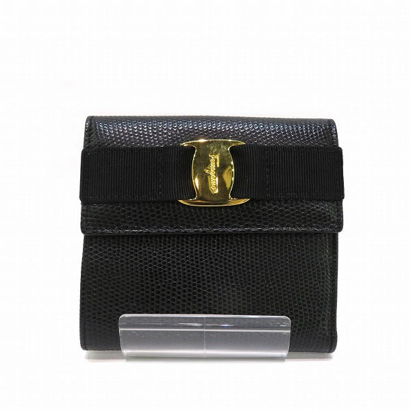 Salvatore Ferragamo Vara Ribbon Leather Wallet 22 3058 in Fair Condition