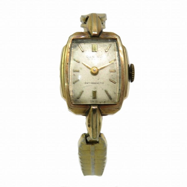 Denro 752587 14KGF Gold Plated Antique Mechanical Watch for Women in Fair Condition