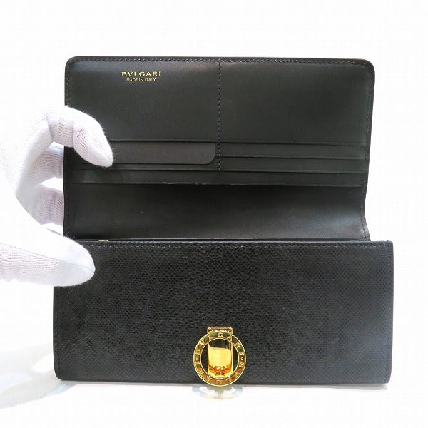 Bvlgari Karung Skin Long Wallet in Good Condition