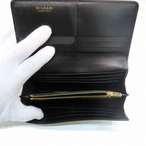 Bvlgari Karung Skin Long Wallet in Good Condition