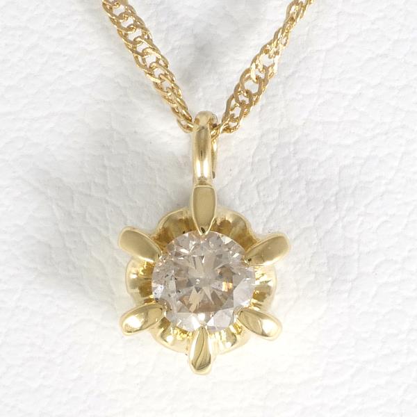 K18 Yellow Gold Necklace with Brown Diamond in Excellent Condition