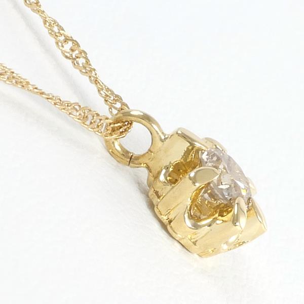 K18 Yellow Gold Necklace with Brown Diamond in Excellent Condition