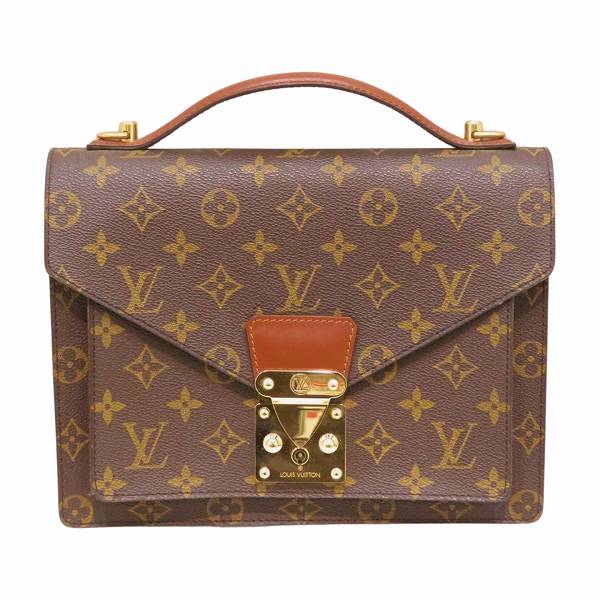 Louis Vuitton Monceau Leather Handbag M51185 in Fair Condition