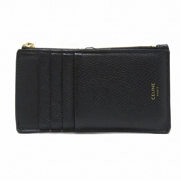 Celine Calf Leather Compact Zip Card Holder 10B683BEL in Fair Condition