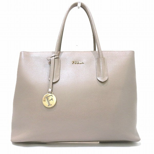 Furla Tessa L Tote Bag BOD6 B30 Gray in Good Condition