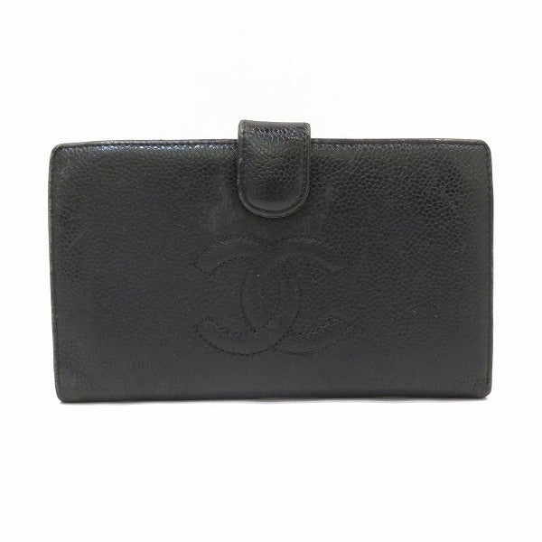 Chanel Caviar Skin Bifold Wallet A13498 in Fair Condition