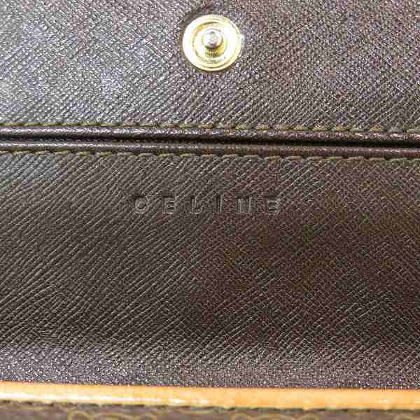 Celine Macadam Brown Long Wallet Unisex in Good Condition