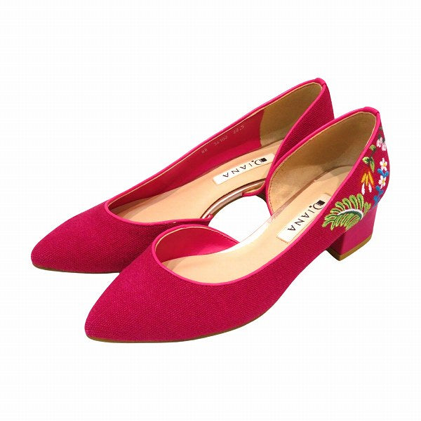 Diana Flower Embroidered Pink Pumps for Women in Great Condition