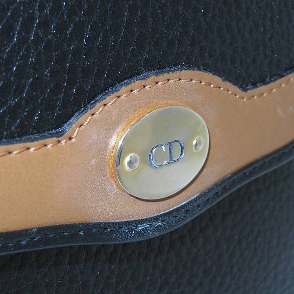 Dior Leather Black Brown Shoulder Bag in Good Condition