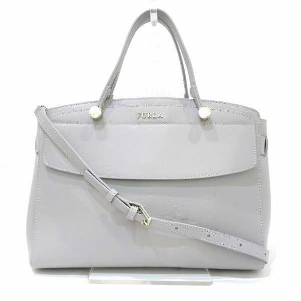 Furla Stella Gray Leather Handbag in Great Condition