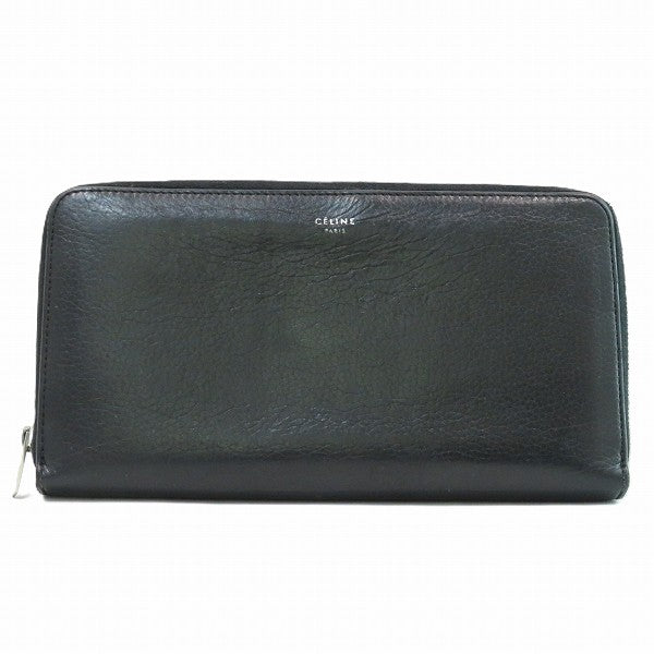 Celine Leather Zip-Around Long Wallet