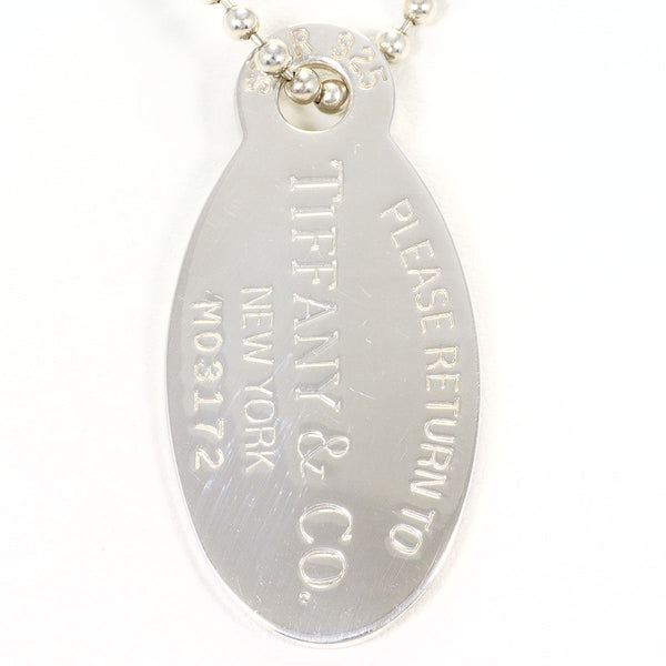 Tiffany&Co. Oval Tag 925 Silver Necklace
