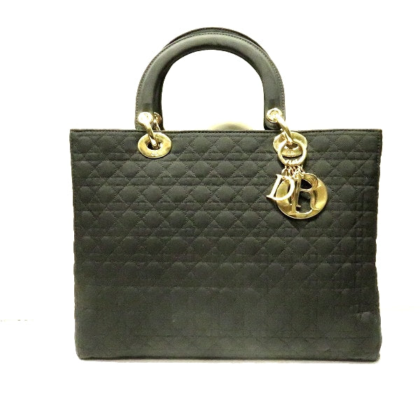 Dior Lady Dior Cannage Handbag Tote 03RU 0073 in Fair Condition