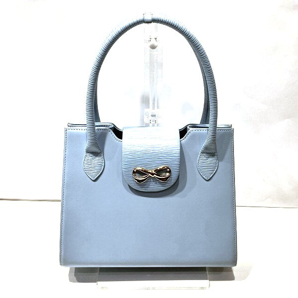 Hanae Mori Light Blue Leather Handbag in Great Condition