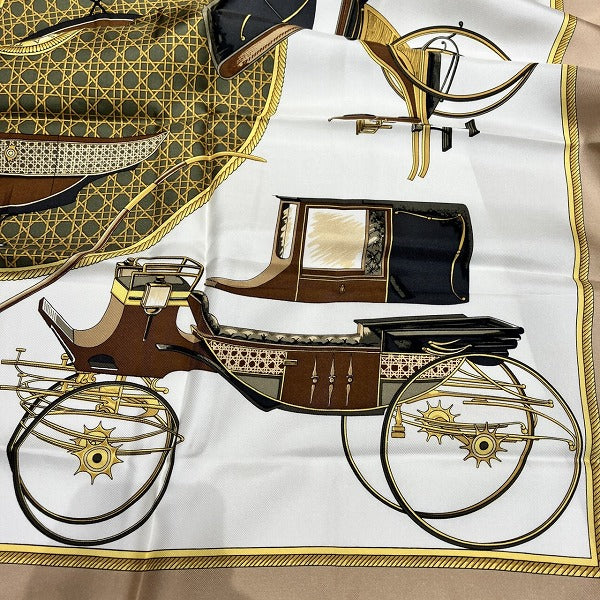 Hermes Silk Scarf Carriage Design in Great Condition