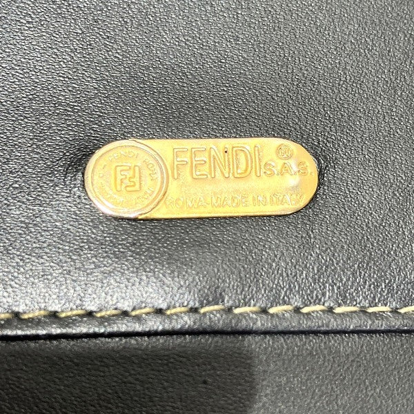 Fendi Leather Pequin Pattern Bifold Wallet 3511-01223 in Good Condition