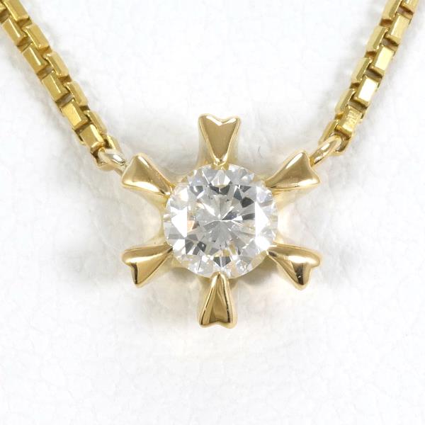 K18 Yellow Gold Diamond Necklace 0.16ct in Excellent Condition