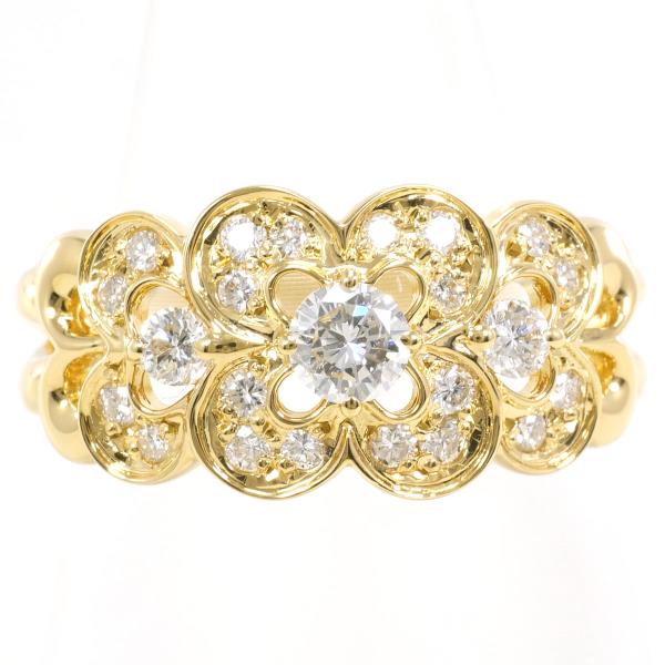 K18 Yellow Gold Diamond Ring 9.5 in Excellent Condition