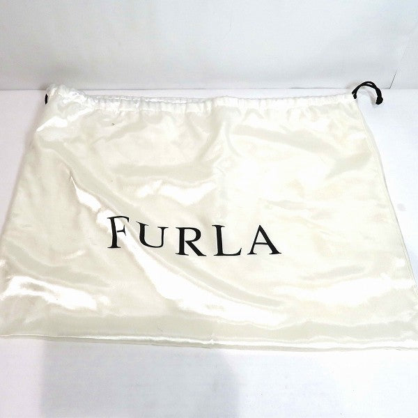 Furla Embossed Leather Handbag Ivory in Good Condition