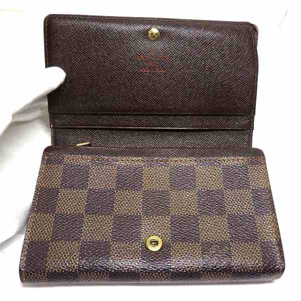 Louis Vuitton Damier Portomone Bie Tresor Wallet N61730 in Fair Condition