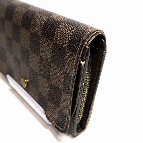 Louis Vuitton Damier Portomone Bie Tresor Wallet N61730 in Fair Condition