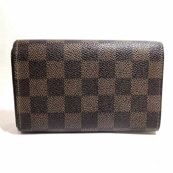 Louis Vuitton Damier Portomone Bie Tresor Wallet N61730 in Fair Condition